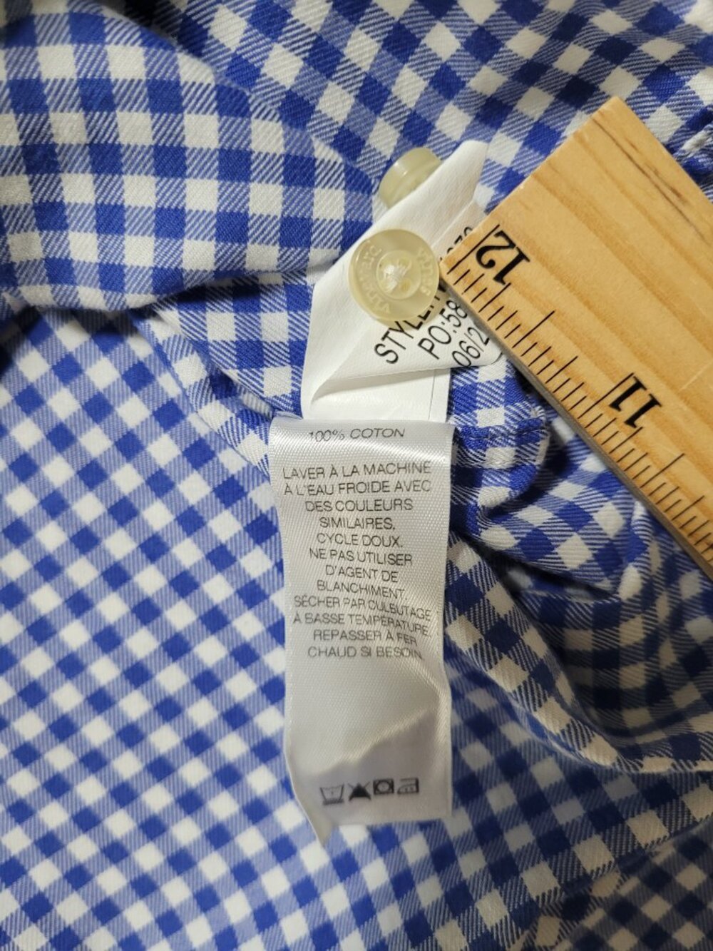 Vineyard Vines Mens Gingham Check Button Down Shirt Slim Fit Long Sleeve Large - Picture 5 of 9